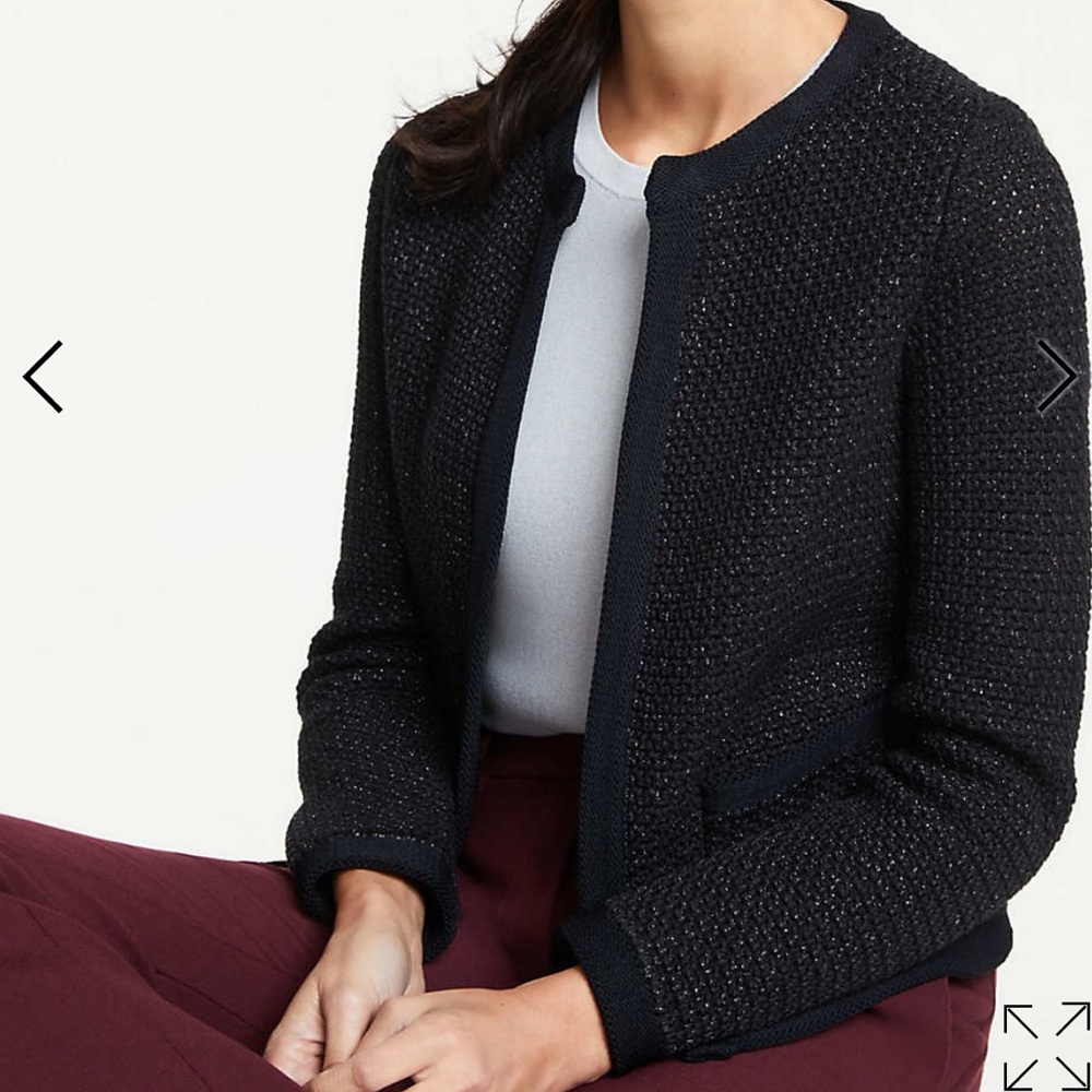 Ann Taylor knitted jacket with pocket XXS - Picture 2 of 4